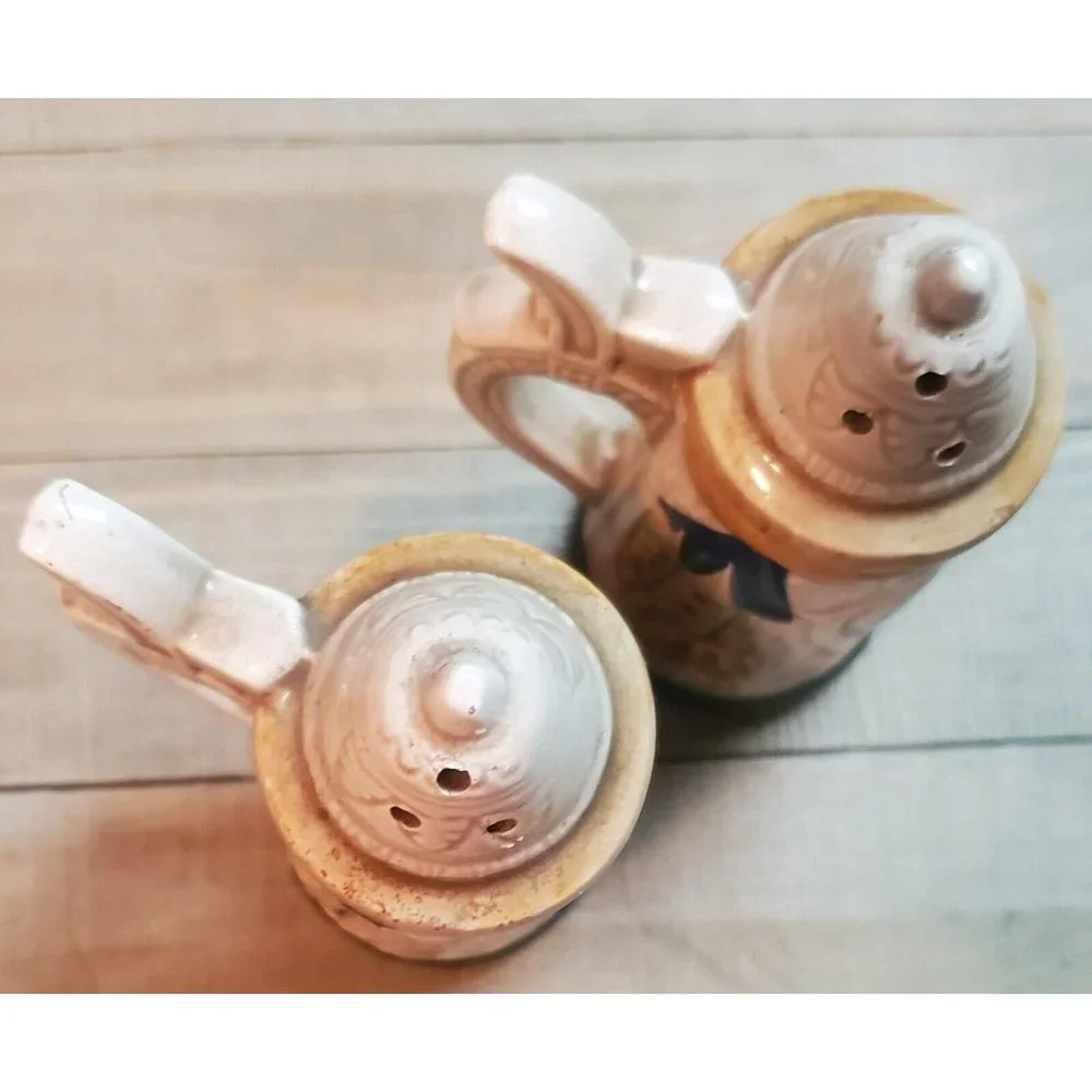 Vintage Ceramic Salt & Pepper Shakers Shaped Like German Beer Steins